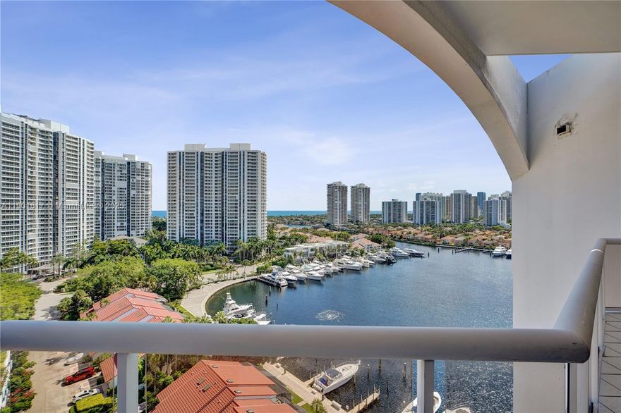 Penthouse-level unit at Portsview with stunning marina and ocean views! This bright 2BD/2BA features a balcony with higher ceilings, tile flooring throughout, and beautiful views from both bedrooms. Washer/dryer in-unit, plus an air-conditioned storage unit in the building. Comes with two assigned parking spaces, and all current special assessments have been paid by the seller. Enjoy scenic walks along the marina and resort-style amenities like, 2 heated pools, gym, tennis courts & deck (pending), library, party room. Conveniently located near places of worship, Aventura Mall, A-rated schools, & more!
