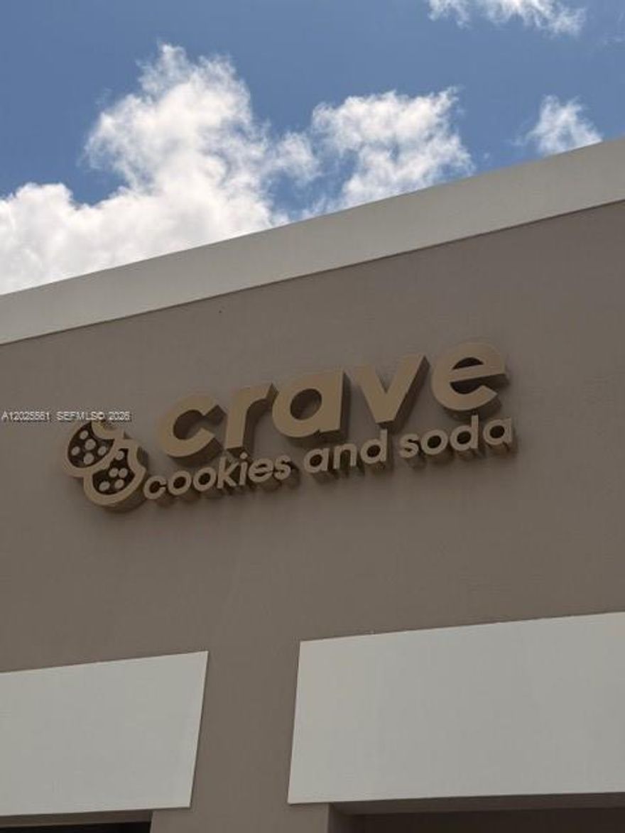 Opportunity in Doral Profitable CRAVE COOKIES  located in one of South Florida’s fastest-growing markets. This turnkey operation offers a premium build-out, strong financial performance, and significant upside potential.  Prime location in affluent SEDANOS SUPERMARKET SHOPPING. Lease Rent: $9,000/month CAM: Approx.  New 2025 kitchen and equipment Fully permitted .grease trap, walk-in cooler, Rare opportunity to acquire a profitable, fully operational.