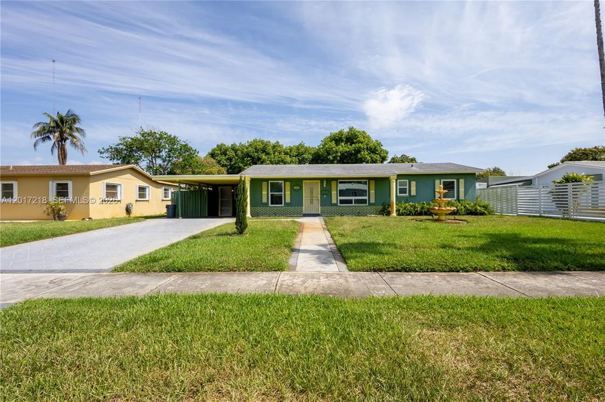 Discover the perfect blend of comfort, style, and peace of mind in this beautifully upgraded home nestled in the heart of Miami Gardens! This charming 3-bedroom, 1.5-bath residence is packed with modern updates and designed for both relaxing and entertaining. Step inside to find a bright and inviting layout featuring an upgraded kitchen with sleek Corian countertops, white appliances, and easy-to-maintain tile flooring throughout. Need extra space? The versatile room/home office is perfect for remote work, a playroom, or even a guest retreat.

Outside, your private backyard oasis awaits! Enjoy sunny Florida days in the above-ground pool or host unforgettable gatherings in the huge fenced backyard with endless possibilities. Major upgrades provide added value and peace of mind, including impact windows replaced in 2022, a new electrical panel installed in 2025, new gas flue pipe and 40-gallon gas water heater in 2020, plus both flat and shingle roofs re-roofed in 2020. The 3-ton A/C system was replaced in 2016, keeping the home cool and comfortable year-round.

Whether you’re a first-time buyer, growing family, or savvy investor, this move-in-ready gem offers the perfect opportunity to own your slice of paradise in Miami Gardens. Don’t let this one get away ;schedule your showing today!