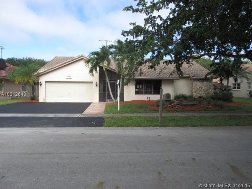 Beautifully updated pool home with updated kitchen featuring granite countertops, cherry cabinets and stainless steel appliances. Split floor plan, featuring rooms with plenty of space! Nice backyard with screened in patio and pool. Close to major highways, shopping, parks and A rated schools. Must see in a highly sought after community.  This is a Fannie Mae Homepath property.