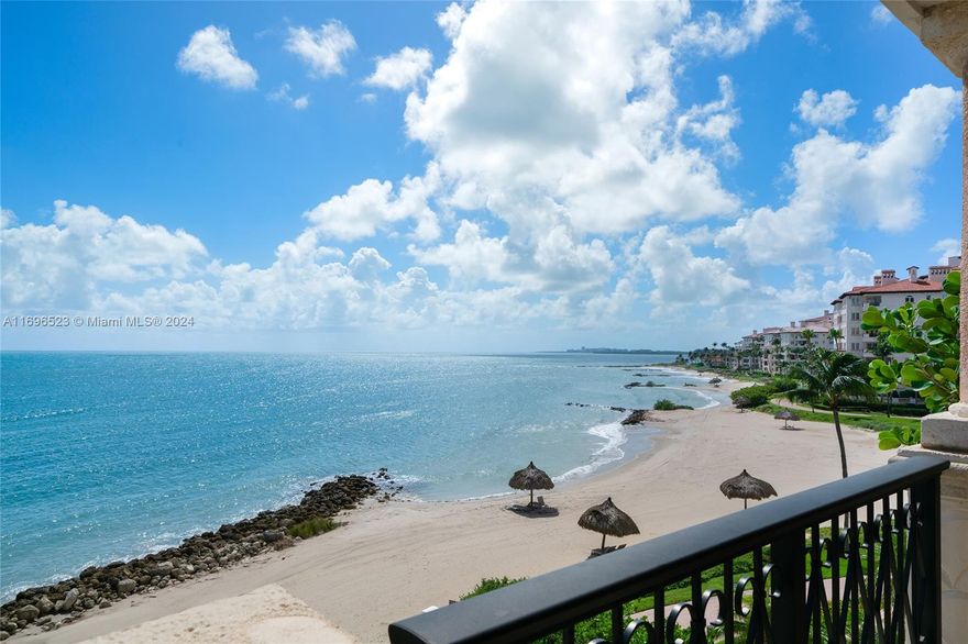 Enjoy beautiful sunrises from this Oceanside corner unit perfectly located in one of the quietest spots on the island boasting direct unobstructed views of the Atlantic Ocean, beach, & Government Cut. 4BR/5BA, and 3,849 SF it features marble floors throughout, an expansive wraparound terrace over the beach where you can enjoy the amazing views and hear the waves. The entry foyer leads to sweeping ocean views, and the spacious living room & dining area offer direct terrace access. A large kitchen sports granite countertops, a center island, Gaggenau & Sub-Zero appliances. The spacious principal suite with terrace access & dual spa bathroom with a sunken tub. 3 additional bedrooms w/ensuite baths, & 2 of the bedrooms share a private side terrace with ocean views. 5-star Fisher amenities.