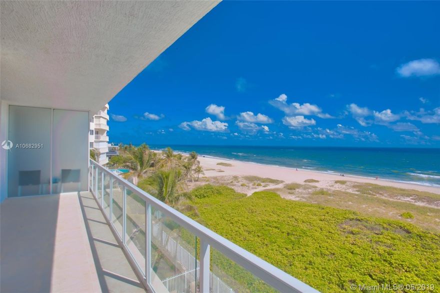Beautiful 2 bedroom + den / 2.5 bathrooms condo boutique on the Ocean. The unit features floor-to-ceiling windows with direct views of the ocean and intra-coastal. The building offers direct beach access, direct ocean heated infinity pool, fitness center, and club room.