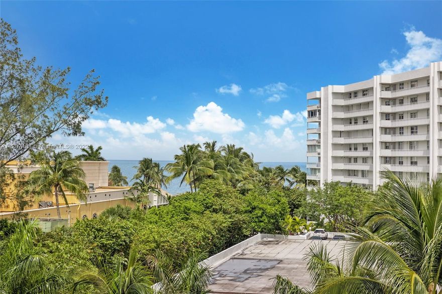 Beautiful 2/2 SE corner, full of natural light in one of the best boutique buildings on the Key. Right across the Beach & Beach park. Enclosed Balcony for additional square footage, impact windows. Ocean views and Beach park views. Very well kept with "ORIGINAL kitchen & bathrooms". Building just got a new roof and renovations paid. Passed 50-yr recertification, concrete restoration being finalized in the parking area. Great time to be a new owner! Very nice renovated lobby, beautiful pool and pool area, BBQ station. Only 3 units per floor, only 22 units total, nicest quiet building.