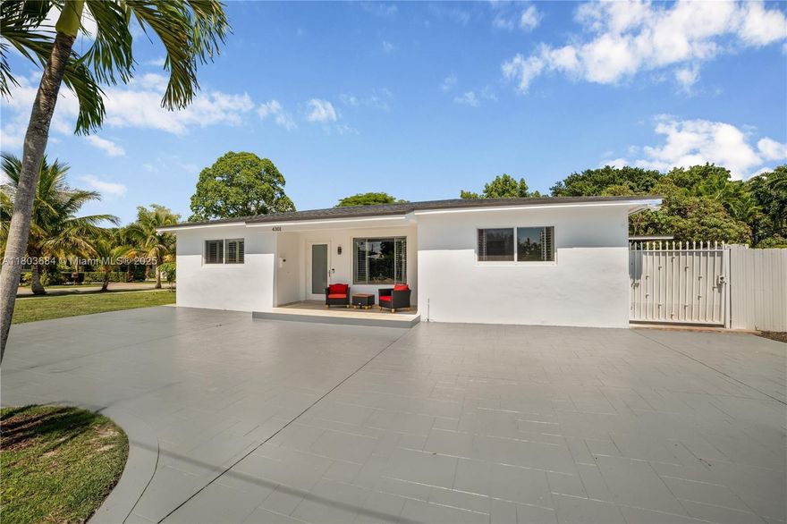 Discover stylish living on a corner lot, just moments from Tropical Park! This completely renovated 4-bedroom, 3.5-bathroom home in the heart of Miami showcases a sleek, modern kitchen and tastefully updated bathrooms. Enjoy the luxury of two owner's suites, along with the peace of mind offered by impact doors and windows, a new roof, and a new AC system. The open floor plan enhances the sense of space and flow. With ample parking for your boat and/or RV, a spacious backyard featuring fruit trees and plenty of room for a resort-style pool, outdoor living is a dream. The property also offers the potential for an in-law quarter, providing versatile living options near all the attractions of Tropical Park.
