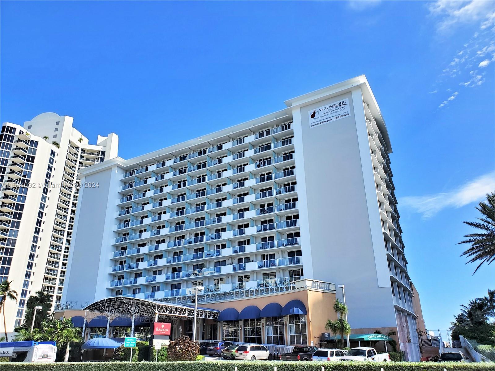 Invest and vactaion or live in Sunny Isles at a great price! Enjoy the beautiful view of the ocean from the condo, even from one of the 2 queen beds! This unit has a spacious balcony to fully enjoy the ocean view. New impact windows, 24 Hour security, Adult pool, kids pool, towel service, gym, spa, and sauna. Close to Publix, Aventura Mall, Shopping, 5 star Restaurants, Hollywood Beach and Bal Harbor. Convinient cafe, pizze, store, nail salon and boutiques inside of the building. Maintenance includes, Valet Parking, Water, Internet, wi-fi, electricity, and cable TV. Building has Hotel program available, and also allows AIRBNB and Short term Rentals. Showings easiest with 24 hr notice and best Monday-Friday from 9:00am - 4:00pm.