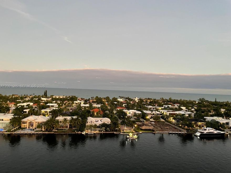 Experience breathtaking panoramic views of the ocean, Intracoastal, city skyline, and the mansions of Golden Beach from this spacious split 2-bedroom, 2-bath residence. The bright living area features tile flooring throughout, and the eat-in kitchen offers both comfort and convenience. Enjoy generous walk-in closets and the convenience of an in-unit washer and dryer. Offered fully furnished, this unit is move-in ready or ideal as a second home. Perfectly located on prestigious East Country Club Drive, directly across from the Turnberry Golf Course and scenic walking path. Just minutes from Aventura Mall, Gulfstream Park, fine dining, shopping, casinos, and the beach.