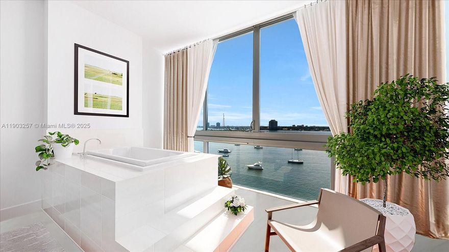 Luminous corner loft in an avant-garde building overlooking the shimmering Biscayne Bay, framed by floor-to-ceiling windows that capture the full sunset.This stunning 1,906 square-foot corner loft is offering a harmonious blend of function, and luxury. This modern home currently features three bedrooms, two bathrooms, and a freestanding Roman bathtub.Micro-cement floors throughout, offering a sleek, industrial aesthetic that can be easily customized. The open floor plan provides endless possibilities for reconfiguration, as the interior walls can be altered to create a layout tailored to your tastes. Top-tier amenities, including a state-of-the-art gym and an inviting rooftop pool with breathtaking views of the city and beyond. Two assigned parking spaces in the secure garage.