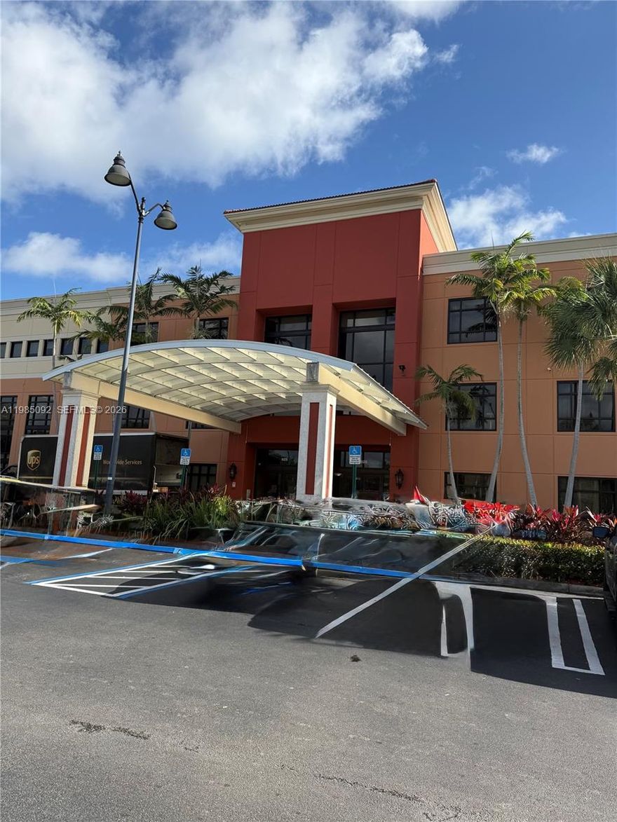 Modern professional office suite 2,122 SF located in the Portofino Professional Center in Homestead, FL. This Class B building offers hurricane-impact construction, 24-hour keypad access, stretcher-capable elevators, and ample surface parking. Unit 312 is ideal for medical or professional use ready for new build out , featuring high-speed internet, tenant-controlled HVAC, and proximity to Homestead Baptist Hospital. Conveniently located near the Florida Turnpike with strong local demographics and public transit access. Monthly rent plus CAM