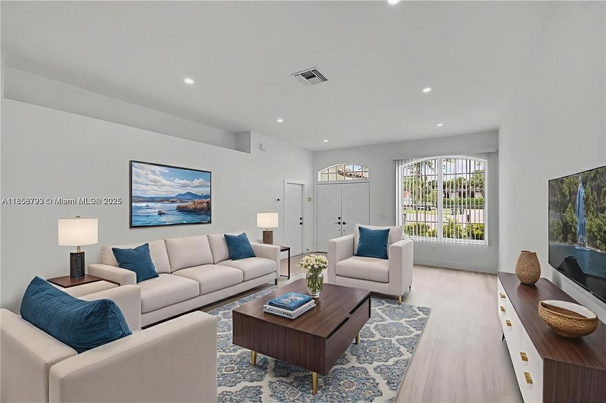 Located on a peaceful cul-de-sac, this move-in ready 1-story, single-story 3BR/2BA home blends style, comfort, and modern upgrades. Featuring a NEWER 2022 BARREL TILE ROOF, this home of an open floor plan with waterproof/scratch-proof vinyl & porcelain floors, quartz counters, white cabinets & stainless steel appliances. Both bathrooms are fully updated, with a floating tub in master bath. Outside you'll find a screened-in patio & backyard with fruit-bearing trees—plus extra side-yard space, ideal for pets or even a future pool. Hurricane shutters included for peace of mind. Pet friendly, located just minutes from A-rated schools, local festivals, concerts & major highways. Low HOA only $125/quarter. FHA & VA buyers welcome! For showings we are available to meet clients in person.