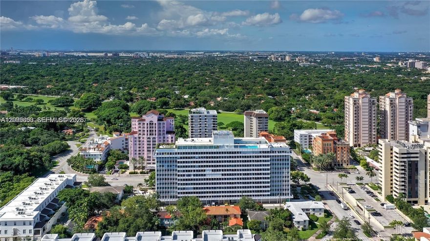 Iconic David William Building in the Biltmore Way Path one of the most desirable areas in the City Beautiful in the Heart of Coral Gables at the Pristine, renovated and immaculate 1 Large Master bedroom, convenient den/1 Bath, 840 Sq Ft living area, located on the 5th floor, large balcony. Brand new white kitchen, new green appliances, quartz countertops, luxury and resilient vinyl flooring thought-out, renovated bathroom with handicap equipment. Concierge 24/7, gym, laundry in every floor, 3 new elevators, one dedicated parking spot. HOA fee reflects and include water, electricity and ac consumption, gas, basic cable and since JUne 2026 internet as well, ac filter changing every 3 months, inside management. one block down is Granada golf course