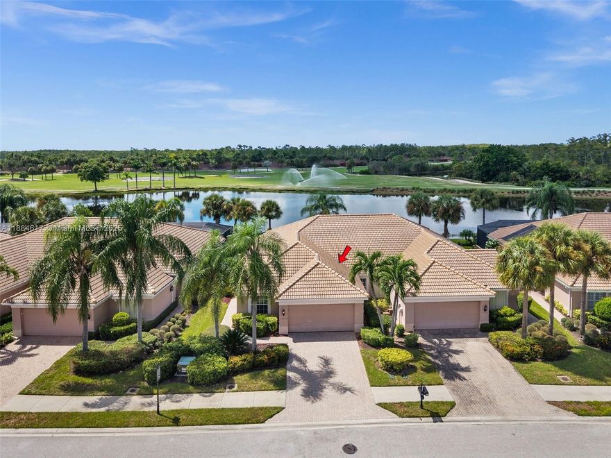 BUNDLED GOLF MEMBERSHIP INCLUDED! Welcome to Majestic Pointe at Colonial Country Club. This well-maintained twin villa offers 2 BR + OFFICE, 2 Full Baths and 1,692 sq. ft. with gorgeous WESTERN VIEWS OF THE LAKE, PRESERVE, and GOLF COURSE. The open layout features a spacious great room, formal dining, and an eat-in kitchen with solid-surface countertops, stainless appliances, breakfast bar, and pantry. Master suite overlooks the water and golf course with a bath offering dual sinks, walk-in shower, and generous closet. Also a guest bedroom, office, laundry with tub. Enjoy outdoor living on the screened lanai with covered dining and room for a pool. Colonial Country Club offers bundled golf, tennis, pickleball, resort pool, fitness, spa, dining, and Troon Privé worldwide privileges.