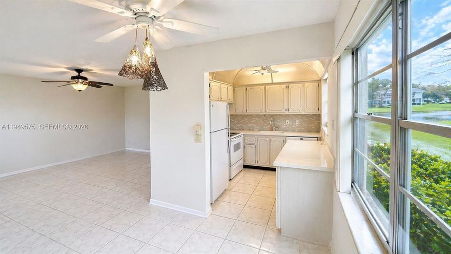 This charming 2 bed, 2 bath condo on the first-floor corner offers stunning lake views. Enjoy resort-style living with a clubhouse, theater, pools, and more. Perfect for active adults seeking comfort and convenience.