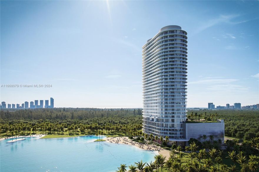 Minutes to Bal Harbour, Aventura, Miami Beach and Miami’s urban core, while embodying a resort-style paradise. ONE Park Tower by Turnberry is the latest jewel in the 184-acre SoLé Mia community. Created by the visionary minds at Turnberry Development, this luxury condominium harmonizes elegant urban sophistication with the tranquility of tropical living. With bold architecture by Arquitectonica, timeless interiors by Meyer Davis Studio, and lush landscaping by Enzo Enea, each element is masterfully designed. Residents enjoy unparalleled amenities including a private beach, a seven-acre Crystal Lagoon™, and fitness/wellness center. Surrounded by Oleta River State Park’s 1,043 acres, with breathtaking views of the Atlantic Ocean, Biscayne Bay & city skyline. 2 Bedrooms + DEN | 2.5 Bathrooms