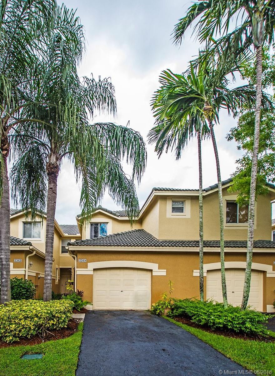 You must see this beautiful, unique and cozy 3bed. 2.5 bath townhouse located in one of the most sought-after communities in Weston. The interior has been upgraded and designed with attention to details.  Every space has its own feeling. From the kitchen, to the bathrooms, the bedrooms, this move-in ready property is looking for a new family to call it &#x201C;Home, sweet home&#x201D;. Enjoy the different characteristics and amenities this property has to offer like Sunset views from a relaxing patio surrounded by private nature and water preserve, Gated community, Low HOA, large pool, playground, A+ schools and walking distance shopping centers.