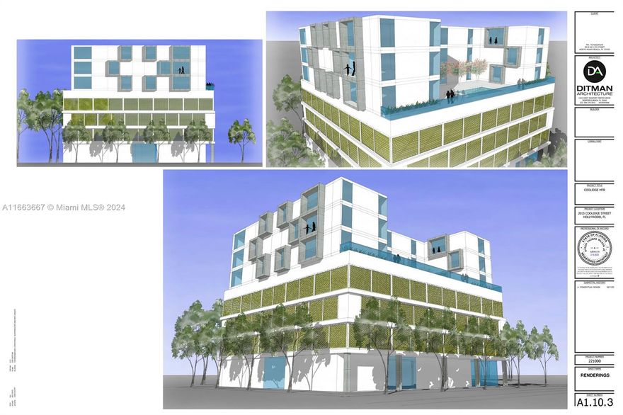 Extraordinary opportunity to develop a picturesque multi-family project, up to 57 units. This half-acre land currently resides in the DH-3 zoning area, Dixie Highway High Intensity Multi-Family District, with the potential to build a 140 ft, modernly designed, apartment building. Based on architectural data, the build can comfortably configure Studios, 1 and 2 Bedroom apartments, with the flexibility to organize between 30-57 units. Hollywood is the perfect multi-family investment location as it’s near excellent restaurants, shopping, a hospital, the Ft Laud/Hollywood International airport, Downtown, I-95, beaches. Fort Lauderdale and Miami making this a high demand area for prospective tenants. Property grosses $6K/m in rent currently but is being sold as is for land value. TEXT FOR APPT.