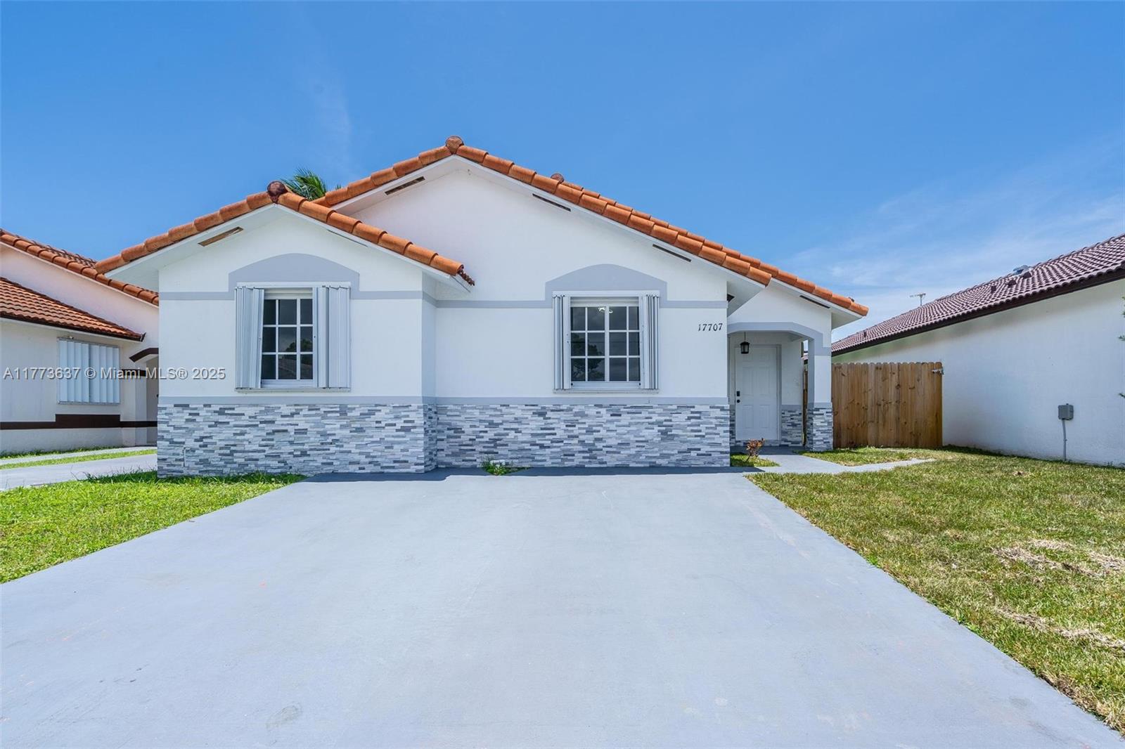 Prime Location! This charming 3-bedroom, 2-bath single-family home features a fully renovated kitchen with stainless steel appliances, granite countertops, and wood cabinetry. The main living areas boast tile flooring and an in-unit washer and dryer. All windows and doors have accordion hurricane shutters for added security. Enjoy outdoor living with a covered terrace, a large private fenced backyard, and a spacious patio perfect for a pool. Conveniently located near parks, schools, and shopping, with no HOA fees for hassle-free living.