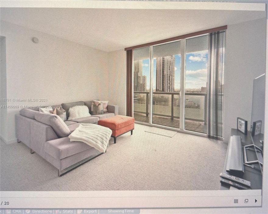 This spacious two bedroom apartment is a light filled corner unit with wrap around terrace in one of the most sought after buildings in Downtown Miami. Enjoy beautiful views of the bay from the balcony as well as all of the amenities that this modern an d luxurious building has to offer such as infinity pool with cabanas, a high tech gym, 24 hour security, and one of the best locations in all of Miami, just steps from the new Whole Foods, Brickell, the Miami Arena, Museum Park and more!