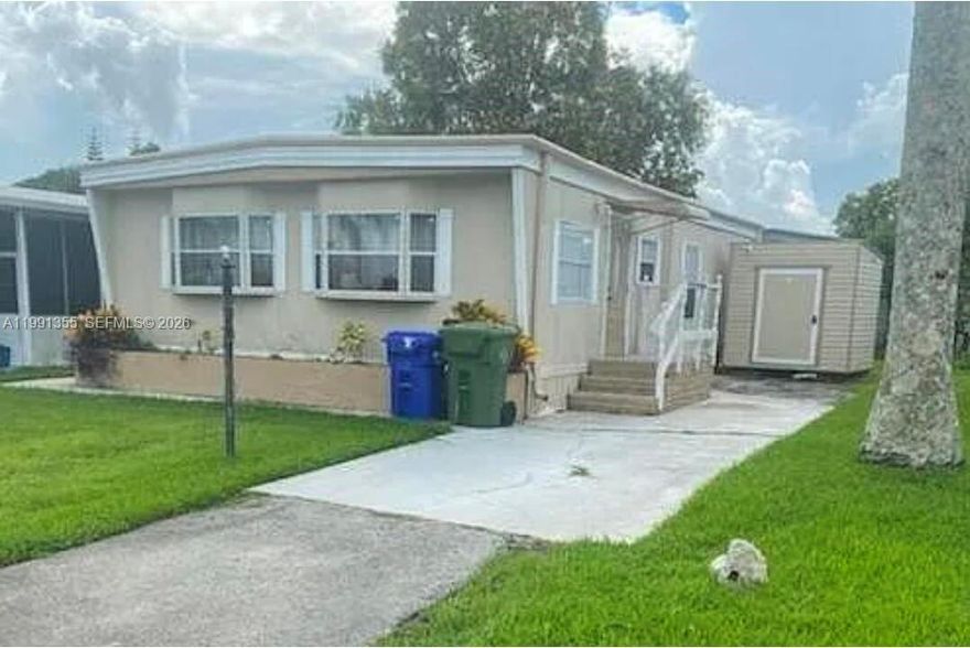 Don’t miss this incredible opportunity to own a charming double-wide mobile home where you own the land—no lot rent! Nestled in a serene and well-maintained community in Pembroke Pines, convenience, and an inviting lifestyle. Spacious 2 bed 2 bath mobile Home with laminate flooring, A/C, Laundary closet that fits a stackable washer & dryer in unit. Is located in a desirable area with A+ Schools. Next to West Broward High school, SomerSet Acedemy, Chapel Trails Elementry Communities has 2 Pools and gym.
This vibrant community has a wide range of amenities, including: Clubhouse, Fitness center (gym), Sparkling pool, Scenic lake, basketball courts, Playground 
Ideally located near A  schools. Realtor bring your buyer.