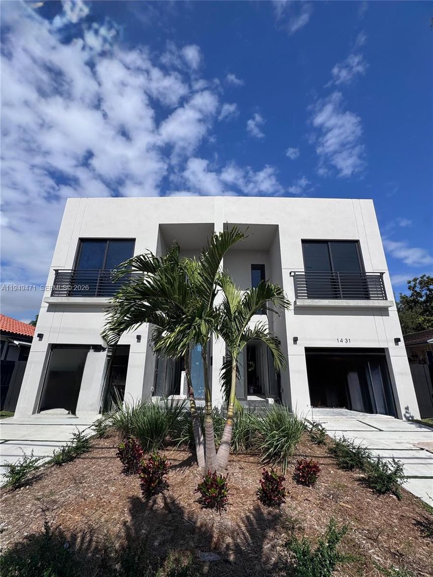 Exceptional New-Construction Luxury Townhouse; This modern residence offers 3 bedrooms, 3.5 bathrooms, and a stunning design across three levels. The first floor welcomes you with an open-concept living and dining area, a gourmet kitchen with top-of-the-line appliances, and direct access to a private pool and patio. The second floor features a spacious primary suite with walk-in closet and spa-style bathroom, plus two additional bedrooms. The third floor rooftop terrace is an entertainer’s dream, complete with pergola, summer kitchen, and private jacuzzi, perfect for enjoying Miami sunsets. Built with luxury finishes, high-impact windows and doors, and modern flooring, this home combines comfort, elegance, and convenience—just minutes from Brickell, Coral Gables, and Coconut Grove.