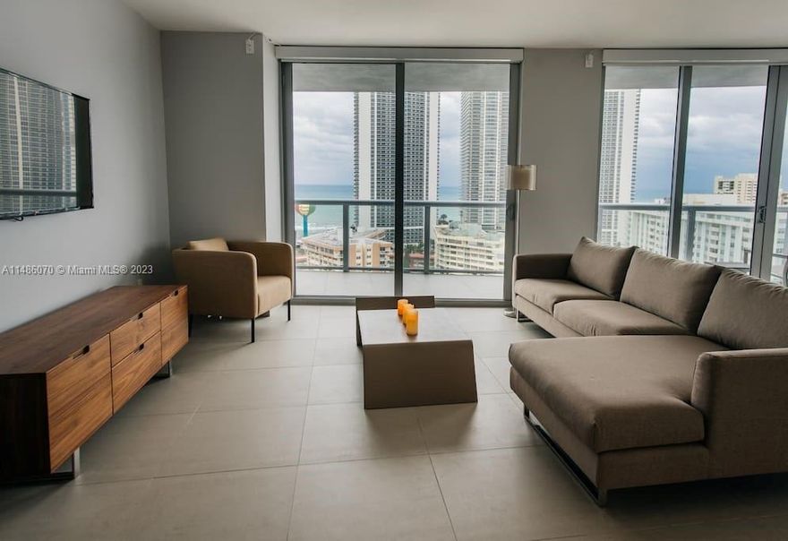 Corner 3 bedroom 3 Bath unit with panoramic views of the ocean, Intracoastal and city skyline. Wrap around oversized terrace. Private entrance from elevator to foyer. NO RENTAL RESTRICTIONS, Daily rental allowed, can also be rented in airbnb, weekly, monthly or yearly. Can be either used as a residence, as a rental income, in the Hotel program or managed by owner and or property manager.


Amenities include 2 pools, one on the roof top exclusively for residents and one in lobby level. Gym, valet, concierge services, lounge area, community room, restaurants and bar, complimentary shuttle to the beach.
Located near Aventura Mall, Restaurants, Gulfstream Park, Walmart, Shopping and Fort Lauderdale Airport.
Great opportunity to own a vacation/investment property.