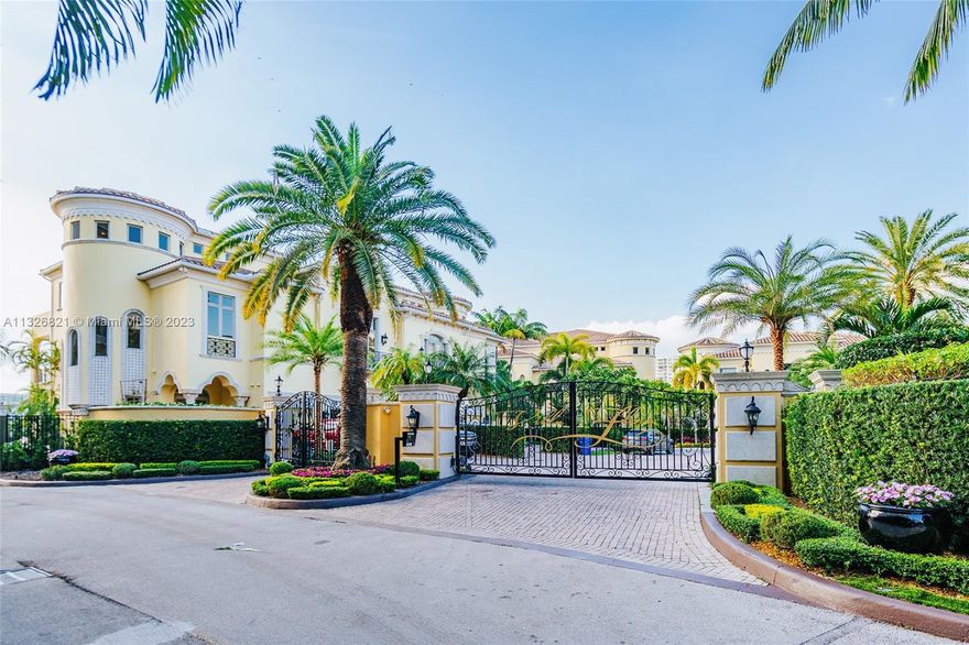 Waterfront 3 Story home in Villa Flora inside Williams Island, stunning corner estate with sweeping bay views. 5 bedrooms with an additional converted room with additional staff room. 6 Baths and 1 Powder room. Private Pool and elevator this residence are appointed w/detailed & custom finishes, Crestron home automation, home theater, master suite w/his & her master baths, custom kitchen w/wolf & sub-zero, coffered ceilings, hardwood & marble floors, custom wallpaper,3 car garage with driveway to park up to 4 more cars, heated pool, custom impact window/doors and much more. Luxury Gated community with 5 Star amenities and Marina.