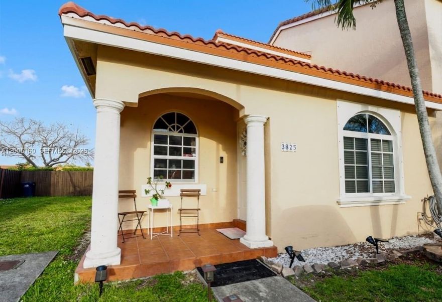 Location, location, located in the desirable Caribe Lakes, gate community offers 24/7 security, access to the playground areas for children and amazing club house.

 Corner townhouse offers a comfortable living and brightness. Open living and dining area, two   bedrooms, the master suite is located upstairs with a private bathroom, the second bedroom is on the first floor both with walk-in closets. New roof (April 2026), new AC (2026) Refrigerator and microwave are 3 years old.  Washer and dryer are conveniently in a separate laundry room inside.

Accordion shutters on the second floor.  Two assigned parking spaces in the front of the unit, the property also includes a covered patio perfect for entertaining.