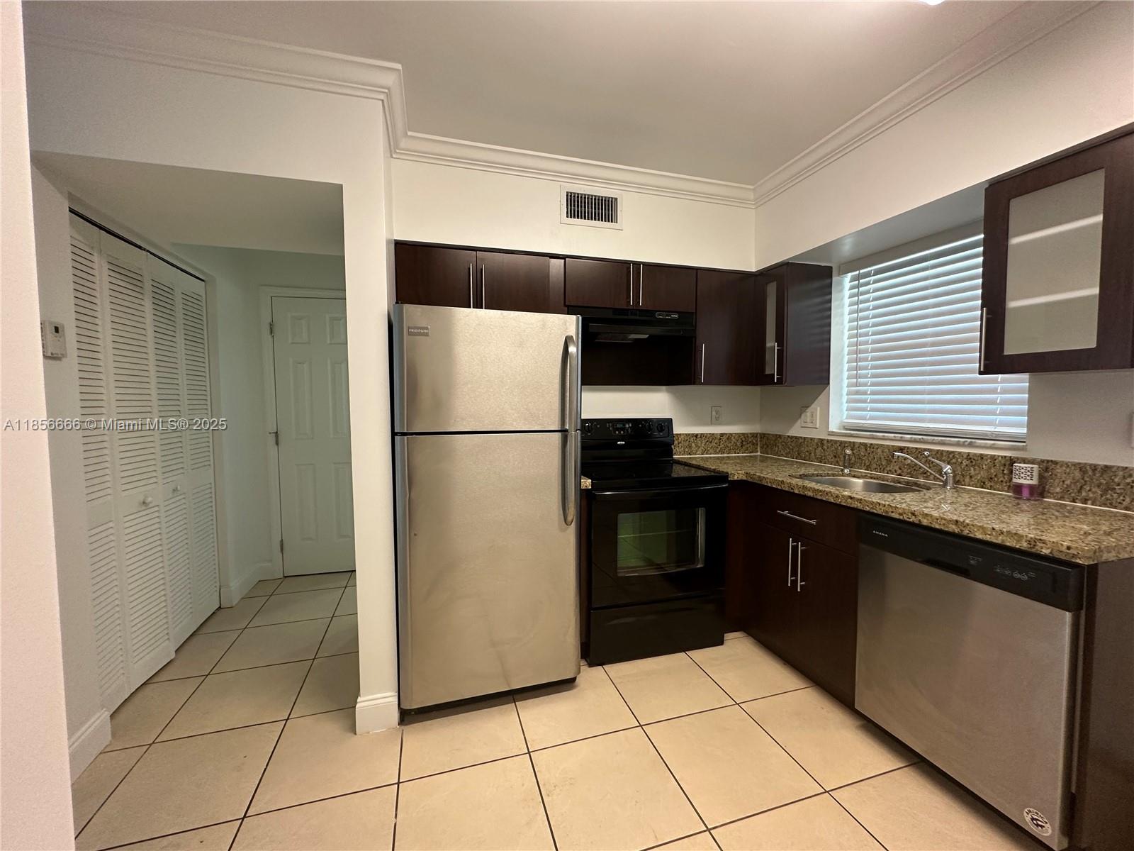 Newly remodeled studio apartment in a beautiful, charming complex! Unit is spacious and features tile flooring throughout, new appliances and kitchen and bathroom upgrades. Plenty of closet space! 2nd floor unit with a balcony! Also includes 1 parking space right in front of the property. New Central A/C and impact doors and windows. Property is well maintained and has a nice community courtyard / garden area - great for kids and pets. Laundry is onsite, right outside of unit. Maintenance + water, waste, sewer included in rent. Centrally located, walking distance to shops, restaurants, close to Downtown Hollywood, Downtown Hollywood Art Walk, Hollywood Beach Golf Club, Young Circle Park, Major highways such as A1A, US1, I-95 etc.10 mins from Hollywood Beach! Great parks and schools nearby.