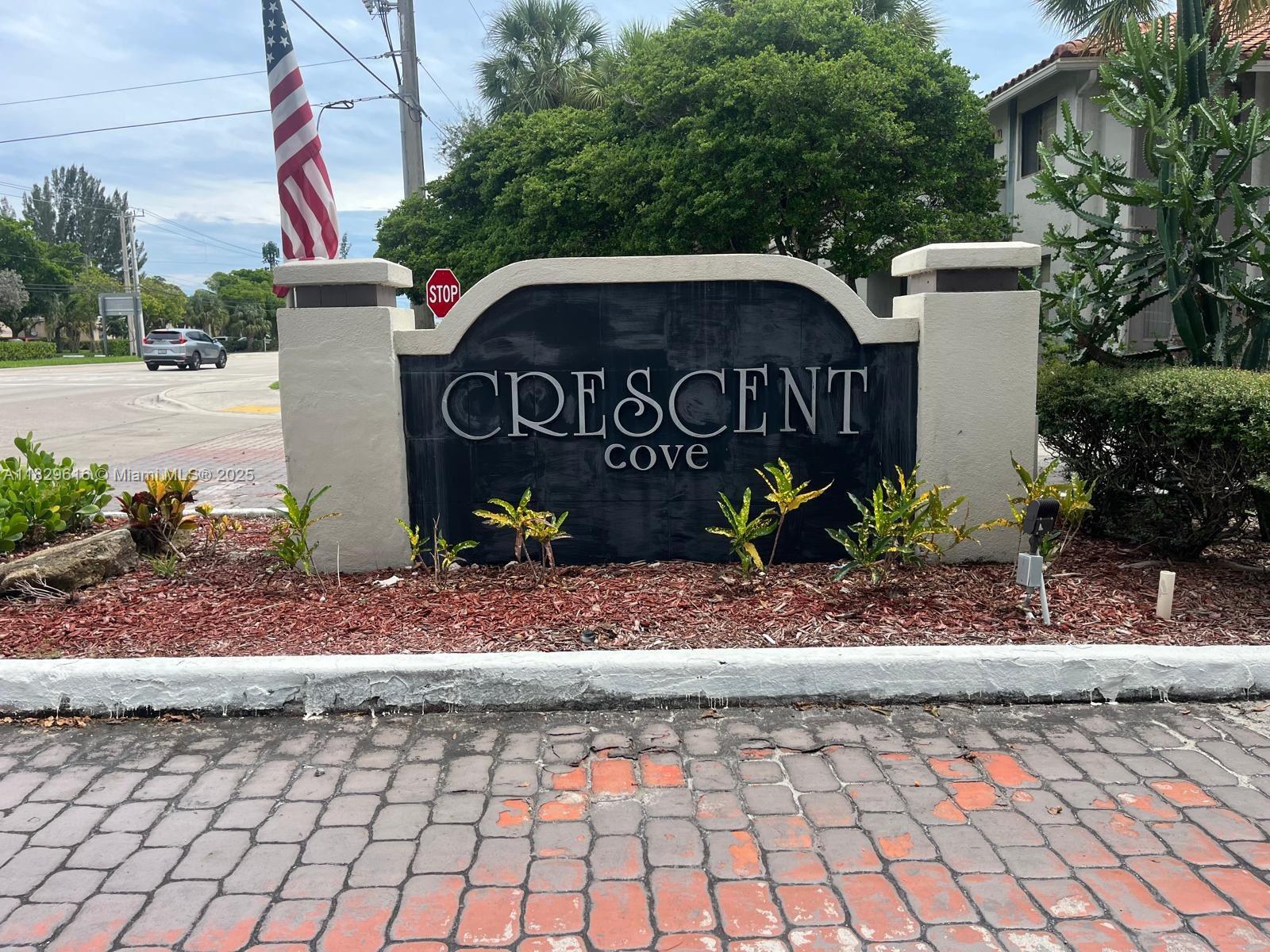 Beautiful 1-bedroom, 1-bath condo in the well-maintained Crescent Cove community in Coral Springs. This bright upstairs unit offers 720 sq ft of living space with laminate wood floors, an open-concept kitchen with breakfast bar, and a private balcony with peaceful garden views. Includes in-unit washer & dryer and assigned parking. Community amenities feature a pool and lush landscaping. Centrally located near shops, dining, and major roads. Perfect for investors or first-time buyers. Easy to show!