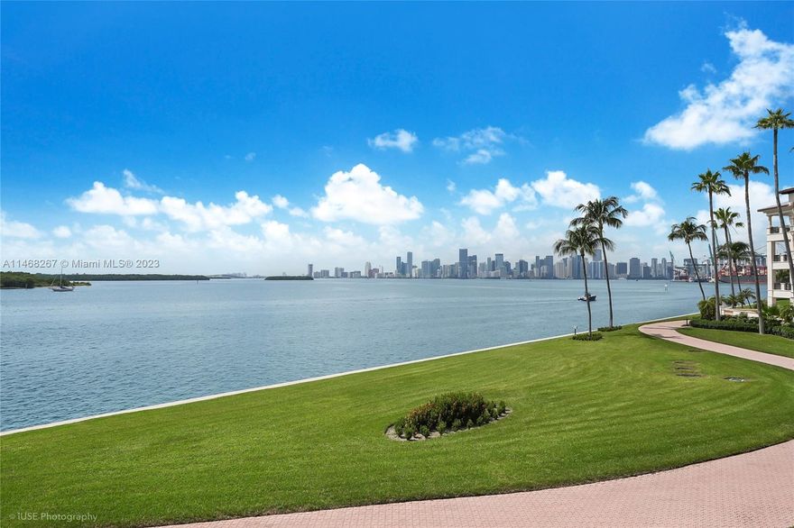 Rarely available to own Bayview condo residence boasting breathtaking and direct views of Biscayne Bay, Miami skyline, and sunset. Located within one of Fisher Island’s most desirable buildings, this oversized 3 bed/3.5 bath unit makes for an ideal family unit with a flow through layout, spacious living areas, and expansive terraces perfect for entertaining. 2 assigned parking spaces + golf cart space + large storage. Fisher Island exudes luxury with world-class amenities including a private beach, beach club, restaurant, seaside golf course, spa, Mediterranean-inspired tennis club, and much more.