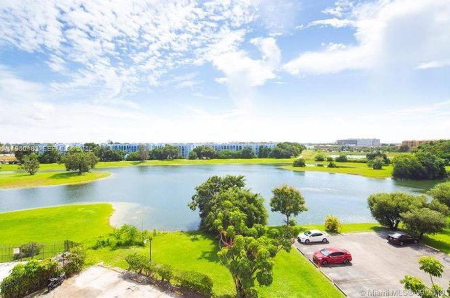 Panoramic views of the lake from your living room. Bright & Spacious 1/1 apartment, huge bedroon easy to convert to a 2/1  New appliances from 2022. Amazing location, walking distance to shopping mall, close to all main highways (Palmetto and 836), excellent schools, shopping, close to the Airport, FIU. Great investment opportunity!!  Condo has reserve, 5% down payment accepted!!