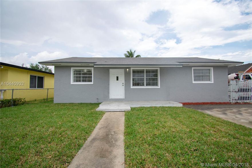 SPECTACULAR SINGLE HOME WITH 3 BEDROOMS & 2 BATHROOMS.  THIS AMAZING HOME HAS BEEN COMPLETELY REMODELED, TILE FLOORING THROUGHOUT, BRAND NEW ROOF, NEW KITCHEN WITH STAINLESS STEEL APPLIANCES AND GRANITE COUNTER TOP, NEW BATHROOMS, FRESHLY PAINTED INSIDE AND OUTSIDE, AS AN ADDED BONUS THERE IS A STORAGE ROOM. WONDERFUL LARGE BACKYARD WITH ROOM FOR POOL. TOTALLY FENCED FOR MORE PRIVACY. EXCELLENT & CONVENIENT LOCATION. EASY TO SHOW.