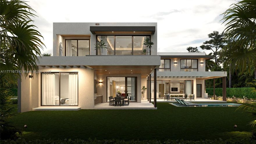 Magnificent modern home with 6-bedroom, 7.5-bathroom 2-car garage masterpiece in South Miami is the epitome of modern elegance. 5,494 SqFt under AC, it boasts a grand open floor plan overlooking the pool, high ceilings, and large impact windows that bathe the home in natural light. Italian kitchen, with top-tier stainless steel appliances and quartz countertops, is a modern chef’s dream. The primary suite features a lavish bathroom with an outside jacuzzi, a frameless glass shower, dual vanities, and a spacious walk-i n closet. Each bedroom is in-suite ensuring privacy, great den on the second floor. The home is equipped w/smart features, elevator ready. The outdoor kitchen and a large terrace epitomize the Miami lifestyle. Located, close to University of Miami and Baptist Hospital.