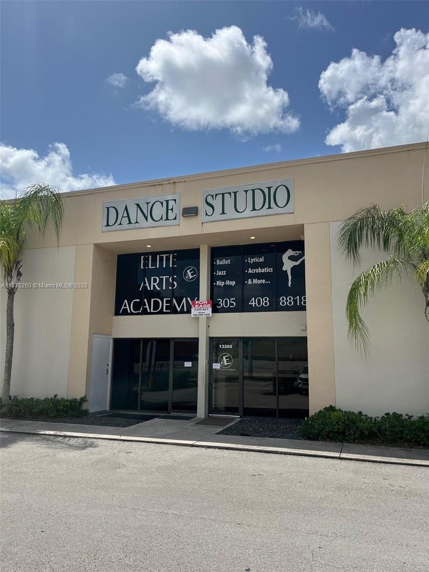 Prime Fitness / Martial Arts Studio Space – West Kendall, Miami-Dade

This 5,000 SF turnkey fitness studio is available in the heart of West Kendall, just minutes from the Turnpike, 874 Expressway and Southwest 137th Avenue. Built out specifically for dance, fitness, and martial arts use, this property is ready for immediate occupancy. The space features multiple private training rooms, fully air-conditioned interiors, and abundant on-site parking to accommodate clients and staff. With all necessary licenses in place for fitness studio operations, it provides a seamless opportunity for a new or expanding operator.

Highlights

5,000 SF built-out fitness / martial arts studio
Multiple private training rooms
Fully air-conditioned throughout
Ample parking for clients and staff