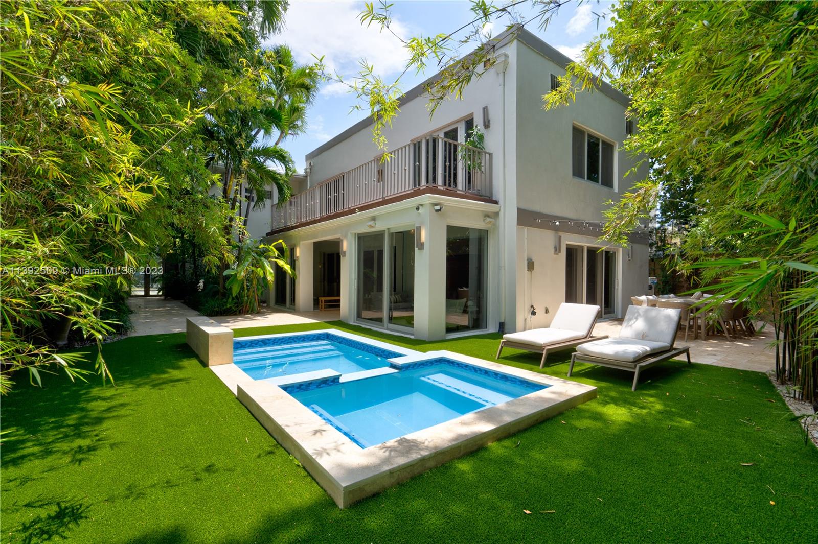 2 story, 3 BR|3.5 BA + media room. Floor to ceiling high-impact windows/doors. Remodeled open kitchen. New: W/D, pool and spa, roof, gas heater, outdoor tile & lighting, control 4 smart home system elect Circuits/box & surge protectors. Updated electric, plumbing & 2 AC units.
Spacious principal bedroom. Remote control water temperature, 2 Jacuzzis. Grohe faucets, Koehler fixtures, floating toilet, digital installments, steam shower, tons of sunlight. 
Downstairs bed. has separate entrance.
Ultra-luxe Italian kitchen includes gas stove, SubZero & Wolf appliances, and an incredible amount of storage. Huge outdoor terraces, walk-in closets, all custom interior doors, outdoor jacuzzi, 4+ car driveway, lush landscaping. MUST send Proof of Founds or DU Letter PRIOR to requesting a showing.