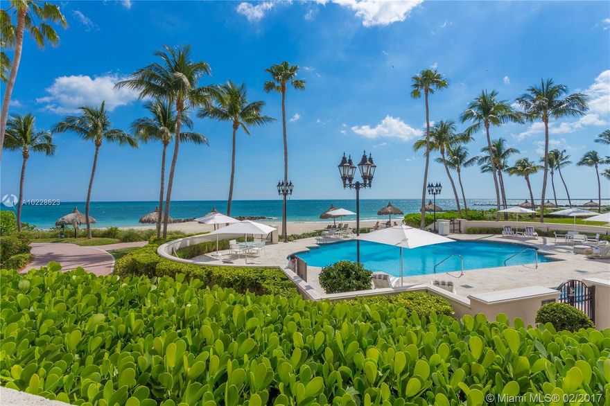 Experience serenity from this Ocean Front Fisher Island home. Enjoy the pristine white Bahamian white sand beach just at your feet as it's only steps from your terrace. Featuring oversized Ground Floor deck facing the Ocean, Beach and Pool. A truly pristine residence w/amazing views & exceptional natural light. This home offers large living area, custom lighting, high impact doors, limestone stone floors through out. The only SE exposure ground floor units in existence.  Send us your offer, Easy to show