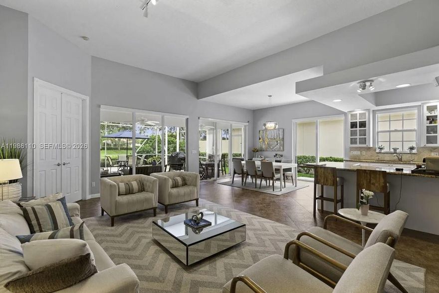 CORNER LOT Beautiful 4 bedroom and 2 full bath single family home now available in Riverwalk WPB! This LAKEFRONT home is ready to entertain with an open floor plan, an enclosed patio with a beautifully designed privacy wall and LED lights. Upgrades include: ceramic tile in the main living areas, waterproof laminate flooring in all the bedrooms. The sliding glass doors have remote operated blinds. All windows have been upgraded with privacy blinds or plantation shutters. This home is equipped with a transfer box to plug your generator in & power your home (. Amenities include a Town Center with activity rooms, beauty salon, post office, cafe, 3 heated pools, a fitness center & tennis courts, landscaping. Enjoy walking 12 miles of bridges and pathways! *4th BR is currently used as a den. hoa $525 / month and $1575 / quarterly roof fully replaced in 2015, No poly pines (re-piped 2006) Cooper and PVC/CPVC piping *MOTIVATED SELLER* easy to show.