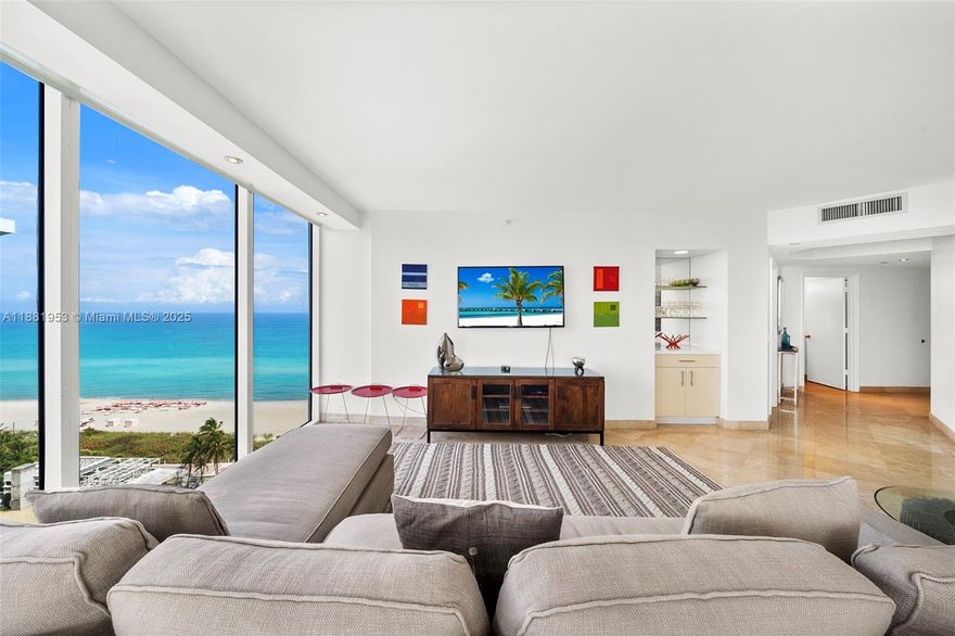 This beautifully furnished 2-bedroom, 2-bath corner residence showcases stunning city, bay, and ocean views. The home features marble floors, an open kitchen that flows seamlessly into a spacious living and dining area with floor-to-ceiling windows, and a wraparound terrace ideal for enjoying the views. The expansive primary suite offers a large en-suite bathroom and a generous walk-in closet, while the second bedroom provides comfort and flexibility. The building offers excellent services and resort-style amenities. Available for 6 months or a year.