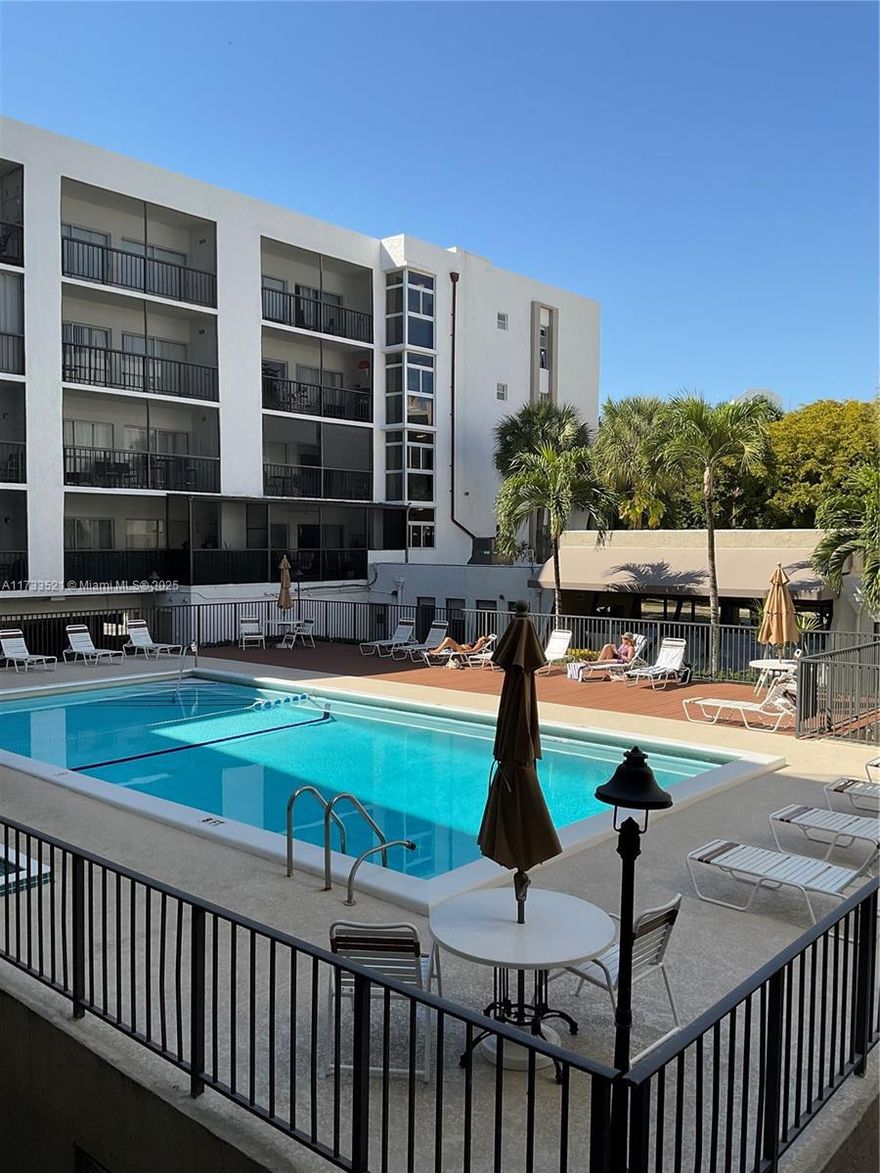 INVESTORS....Dont look more! Here you have  2 bedroom, 2 bathrooms unit. Great kitchen with a window, ceramic tiles trough out, view to the park across the street, and feels like you are in a resort-Beautifull pool area, 2 blocks from the beach., and shops.. Don’t miss this amazing opportunity!
Unit is rented for 1 year .