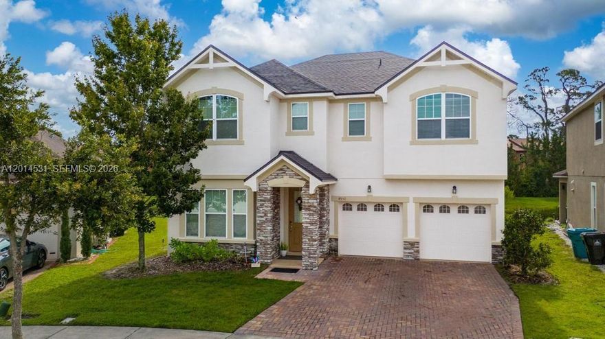 Beautiful 4-bedroom, 3.5-bath residence located in the desirable Millennia Park community. Built in 2015, this spacious two-story home offers nearly 3,000 SF of living space with an open-concept layout, modern finishes, and a 2-car garage. Enjoy a generously sized backyard with peaceful water views and plenty of room for entertaining. Conveniently located near Mall at Millenia, major highways, dining, and attractions.