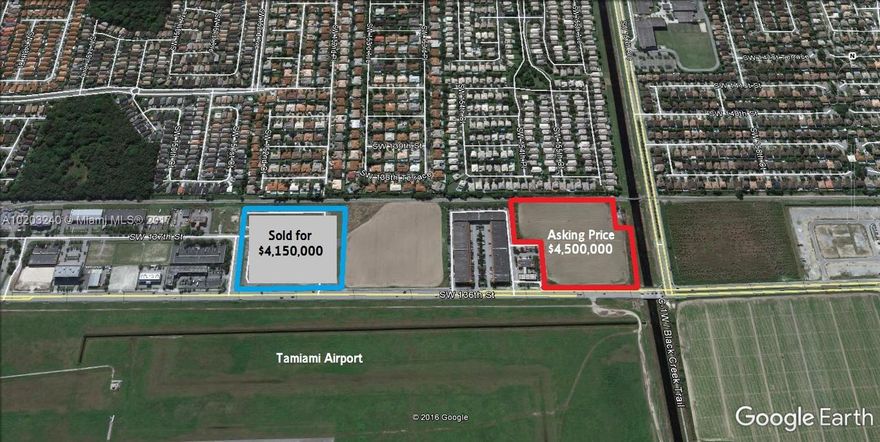 BU-1A site comprised of 8.39 acres on the corner of SW 136th Street & 157th Avenue. Directly across from Tamiami Airport. Part of eclectic area including Metro Zoo, retail centers, car dealerships, industrial parks, recreational parks, the largest Hispanic church in the US, and numerous residential developments. MDX plans of the 836 highway expansion & additional plans of the new 874 exit will increase and facilitate traffic to the area. This land asset currently has a cropland exemption for tax purposes.