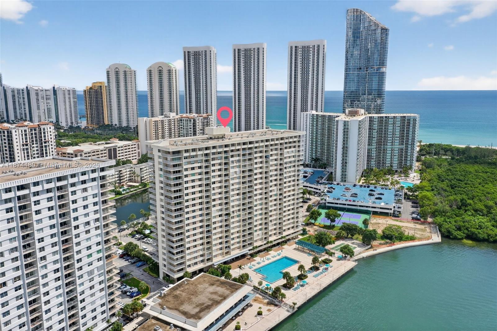 Beautifully remodeled condo located in prime location in Sunny Isles Beach, enjoy breathtaking canal and ocean views from your oversized balcony. This unit features 1 bed/2 full size baths, 18'x18' ceramic tile flooring throughout, 2023 AC; the kitchen has granite countertops, modern cabinets, ss appliances, new electrical panel, LED lighting, both bathrooms have been completely updated with permits, all new closet doors and plenty of storage space. Arlen house offers 5 Star Amenities including 24-hour security, doorman, valet service, new fitness center, resort-style pool, an on-site restaurant overlooking the bay, beauty salon and more. Just minutes from the beach and located in a top-rated school district. Ideal for year-round living or a vacation retreat in Sunny Isles Beach.