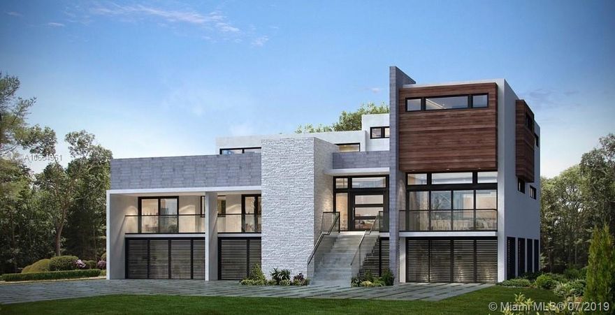 Situated in one of Coral Gables most privileged locations, this ultra-modern home is designed by Calil Architects, Coral Gables premier modern home architects. Comprised of 3 levels & feat. stunning Biscay Bay views from its unique 800 sq ft. approved rooftop loft. This home is equipped with floor-to-ceiling impact sliding doors that span across the width of the house. High ceilings, white glass floors, impact windows & doors, glass elevator, heated pool, full gourmet kitchens, entertainment area with fire pit, 80x13.5 ft dock with space for a 100 ft boat complete this modern residence. Roof loft is being enclosed by 1 inch glass railings. Sq ft includes possible bonus room, ideal for guest/maids quarters with added game room (1,200 sq ft). Home is scheduled to be completed in 2019.