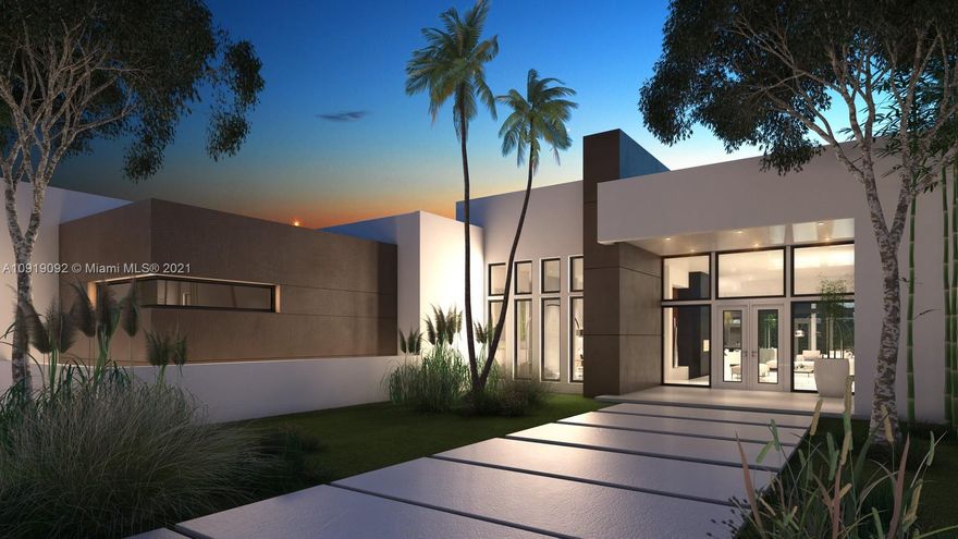 Back to Market- BRAND NEW CONSTRUCTION (Ready TO MOVE IN), ultra contemporary total 7,000 sqf ONE STORY wonder, designed by Alberto Gonzalez, built on a corner 33,000 sqf lot.  Open floor plan, offering great integration, open layout, featuring high glass windows, natural light. This house has high 13 feet ceiling throughout. Amazing finishes, with European porcelain floors, high end appliances (Wolf, Melle, and SubZero), 6 rooms + 5.5 bathrooms, a 20x40 large pool, summer kitchen, with private terraces in most rooms, 3 covered garages plus plenty of space to park 20 more in front. 1 Year builder Warranty.