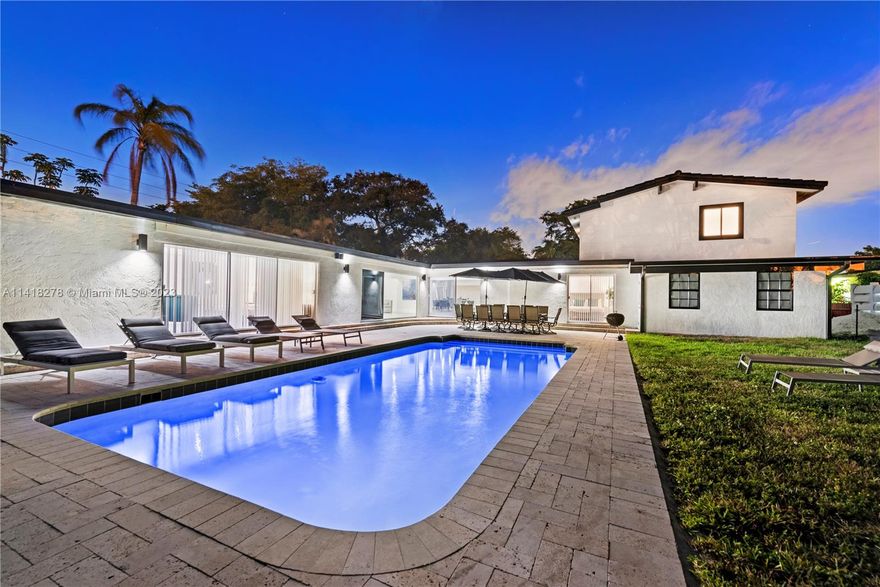 Fabulous luxurious retreat in the heart of Hollywood Florida. This stunning two-story home offers a spacious resort environment, boasting 8 bedrooms and 6.5 bathrooms, perfect for accommodating a large family, With 4,990 square feet of living space, this residence provides ample space for relaxation and entertainment. Step outside to your private oasis, where a heated pool awaits, This residence comes fully stocked and furnished ready for move-in.  Situated near the beach, and in close proximity to major shopping areas. Don't miss the opportunity to experience the epitome of luxury living in Hollywood, Florida. Contact listing agent for exclusive showings....