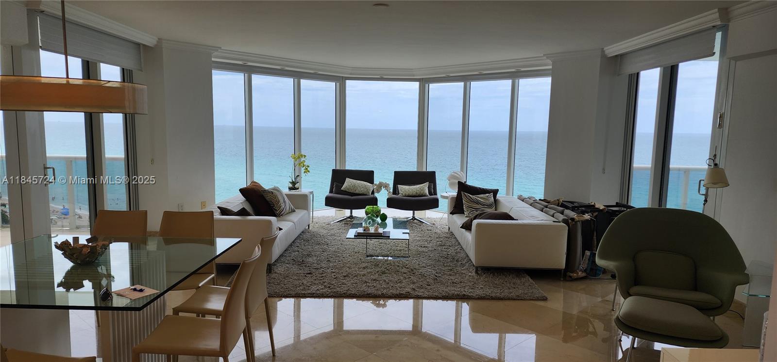 Spectacular ocean views from this stunning residence at Ocean Two Condo. Fully furnished 3 bed / 4.5 bath with a spacious master suite facing the ocean. Two private balconies offer sunrise views. All bedrooms feature shades and blackouts. Private elevator opens to a bright, open living area. Five-star amenities include two tennis courts, full beach and pool service, fitness center, restaurant, game room, spa, steam room, and sauna. Recently renovated lobby, common areas, and entire pool deck. Available for seasonal lease, minimum 6 months.