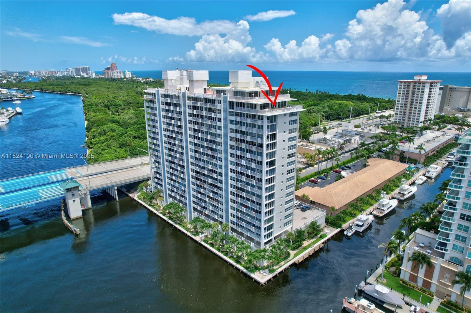 Spectacular ocean, intracoastal and unobstructed city views from this beautifully furnished immaculate half floor penthouse with 3 bedrooms, 3.5 baths and private elevator. Come live directly on the intracoastal waterways in this 4600 sq foot residence professionally designed and decorated with a one of a kind outdoor space that wraps the entire residence. Exceptional open floor plan with floor to ceiling high impact glass and multiple areas for entertaining. Just 1500 feet from the sand, world class dining within steps and short distance to the Fort Lauderdale International Airport. Lease terms flexible. Also listed for sale MLS: A11761369