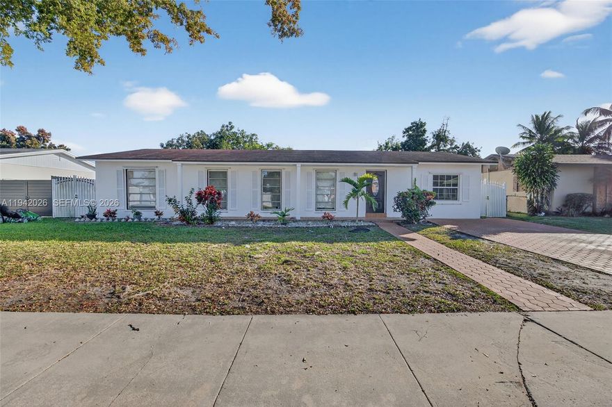 Welcome to the desirable Fairway Estates neighborhood. This beautifully maintained 4-bedroom, 3-bath home offers approximately 1,620 sq. ft. of living space with a bright, open-concept layout. Inside, you’ll find tile flooring throughout, renovated bathrooms, and a versatile additional room ideal for rental income, guest accommodations, or a private home office. Step outside to a spacious backyard with ample room to build your dream pool and create the perfect outdoor entertaining oasis.Conveniently located with easy access to US-1 and the Turnpike, the home is close to shopping, dining, hospitals, and everyday conveniences. No HOA restrictions, giving you the freedom to truly make this property your own.