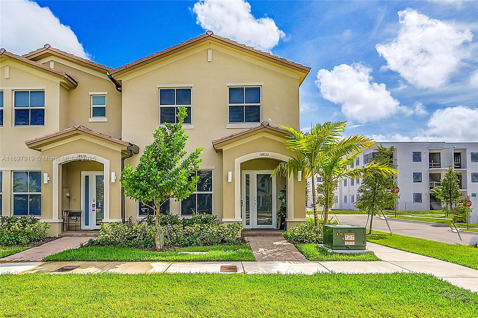 A stunning, brand-new corner townhouse in the highly sought-after and fully sold-out Harmony Parc! This exceptional home offers a view to the pool and a spacious, upgraded patio, perfect for entertaining or relaxing. The interior is equipped with automatic blackout blinds throughout, ensuring privacy and energy efficiency. Enjoy the convenience of a brand-new LG washer and dryer, custom racks in the garage for extra storage, and take advantage of HOA inclusions like high-speed internet, cable, and a Ring alarm system for total peace of mind. Don’t miss your chance to call this modern, move-in-ready gem home!