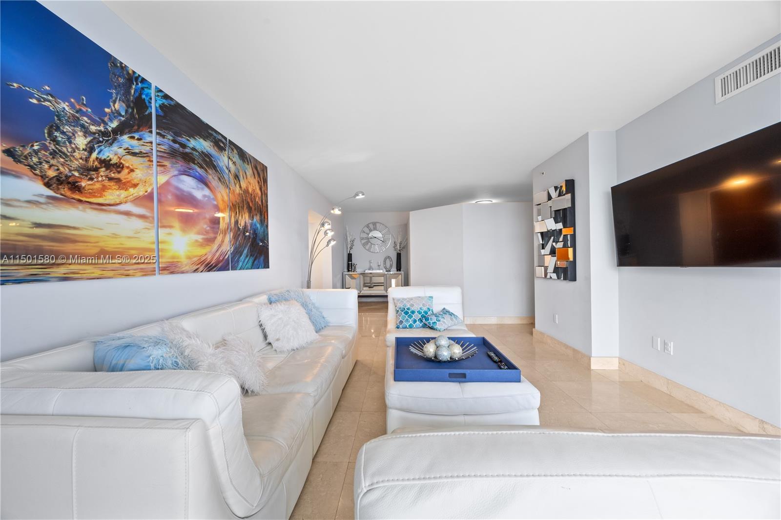 Stunning 1 bedroom apartment with enclosed den, boasting picturesque ocean view. Elegantly furnished, this inviting space offers a perfect blend of comfort and style. Idean for seasonal rent. Akoya Condo offers complimentary beach service, tennis/pickleball court, racquetball court, basketball court, pool, jacuzzi, gym with beach view, sauna & steam room, game room, and BBQ area. Available Sept 1, 2025.