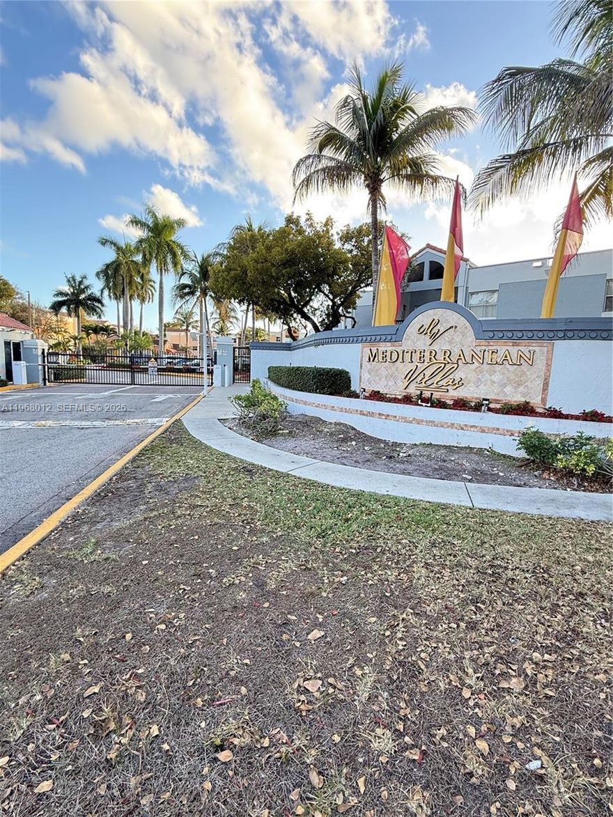 Beautiful Corner unit in an unbeatable location! just 5 minutes from Highway 826 and 10 minutes from I-95. This spacious 2 bathrooms and 2-bedroom apartment offer comfort and convenience. Enjoy a bright and airy living room with access to a large private balcony perfect for relaxing or entraining. The kitchen was remodeled a year ago and features ample space and modern finishes. The unit also includes new flooring throughout, central air conditioning, and an in-unit washer and dryer for added convenience. The community offers resort-style amenities including a heated pool, jacuzzi, fitness center, and two assigned parking spaces.  Ideally located near supermarkets, shopping and top rated elementary, middle and high schools. EASY SHOWING, SELLER MOTIVATED, DONT MISS THE OPORTUNITY TO ENJOY THE SUMMER IN THIS PROPERTY. Information herein is deemed reliable and subject to errors, omissions, and changes without notice. All measurements are approximations. EASY SHOWING.